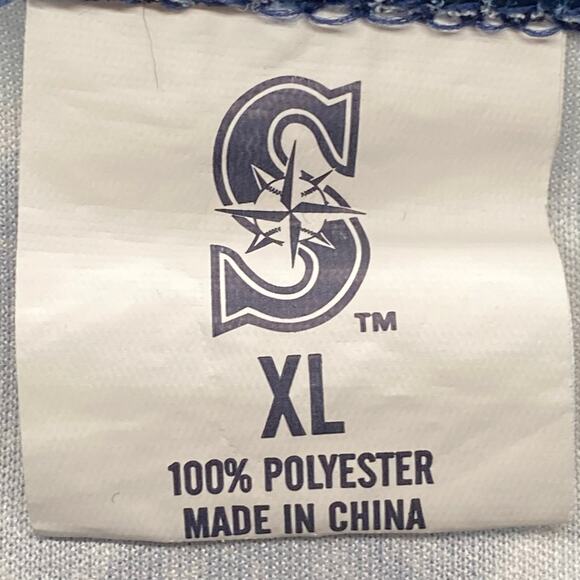 Seattle Mariners Button Down Short Sleeve Bowling Day Promo Shirt Mens XL Blue - Picture 10 of 11